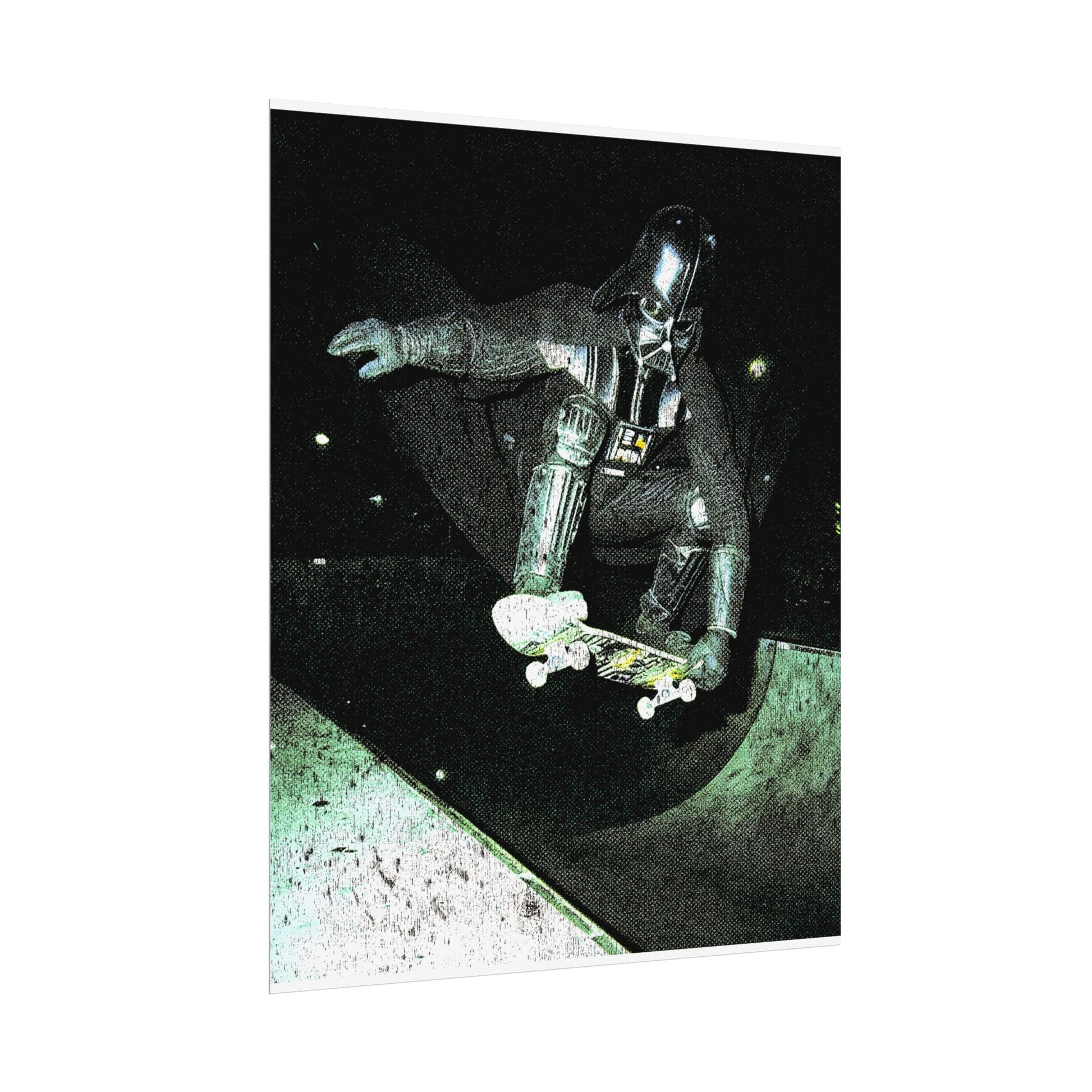 Skateboarding Darth Vader Rolled Poster - Ollie To The Darkside